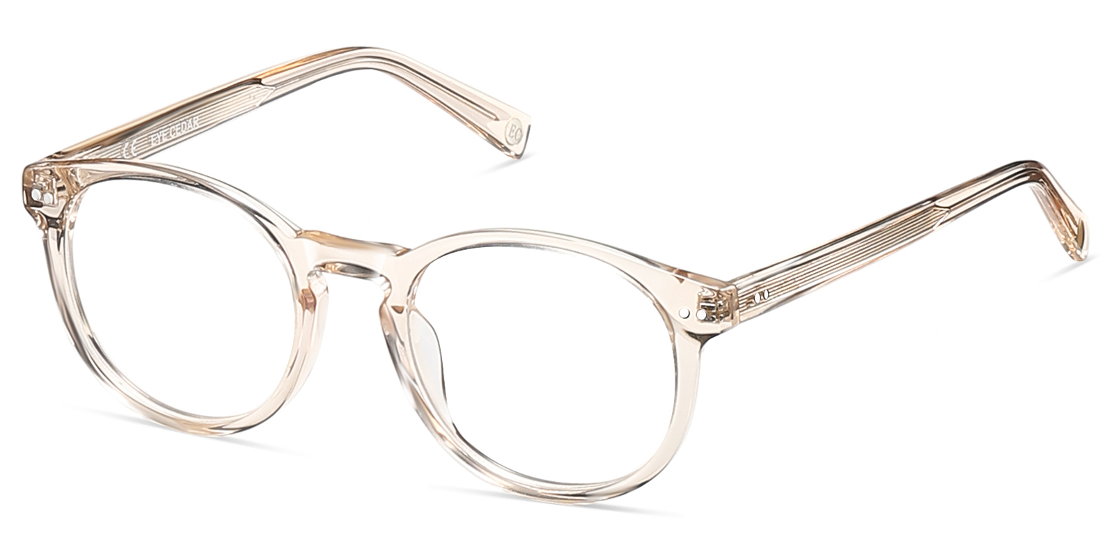 Quada Round Champagne Prescription Glasses