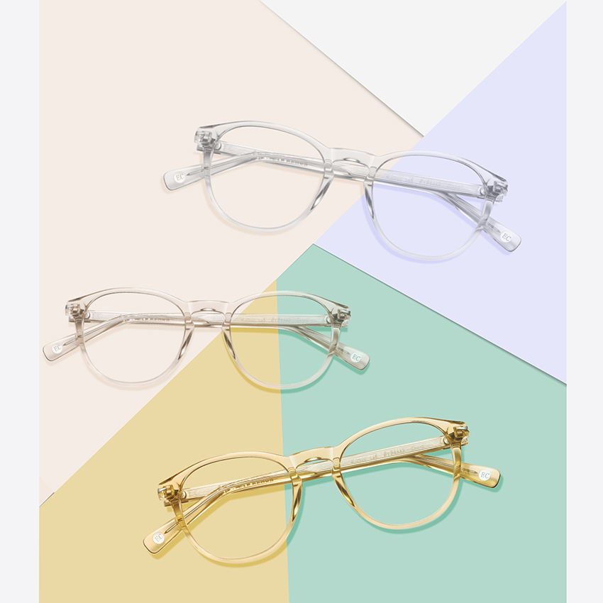 ✨Trendy New Vision - Transparent Yellow Round Glasses: Light up your fashion colours ✨